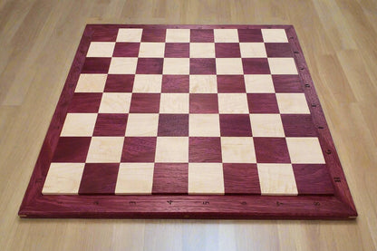 The Richard Chess Board with Notation - 100% Hardwood - Premium Purple Heart & Maple - Natural Colour - Tournament Quality - Made in Canada