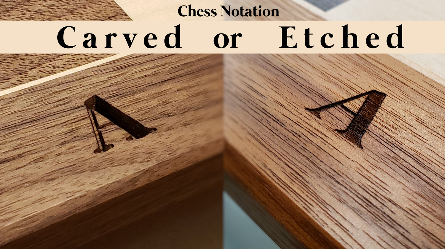 The Richard Chess Board with Notation - 100% Hardwood - Premium Purple Heart & Maple - Natural Colour - Tournament Quality - Made in Canada